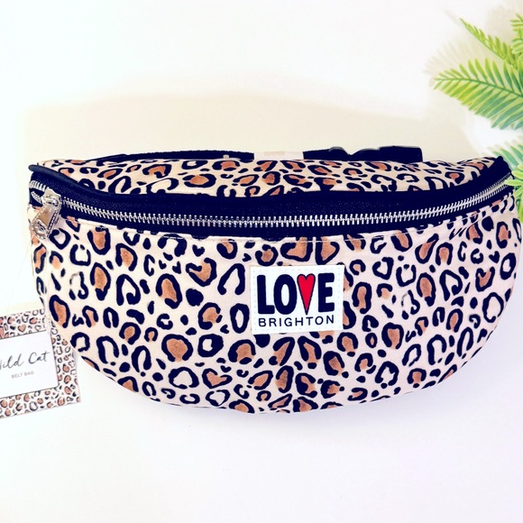 NEW BRIGHTON Wild Cat Jaguar Belt Bag Fanny Brown Black Pack Adjustable - Picture 9 of 11
